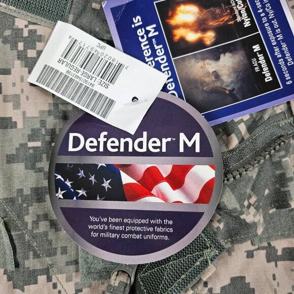 Defender M Men's Size Lrg Flame Resistant Camo BDU Full Zip Army Military Jacket - Picture 8 of 16